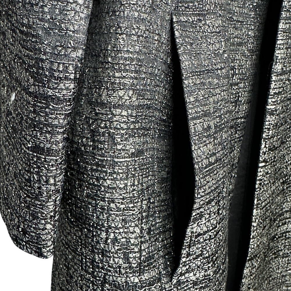 Eileen Fisher Women's Grey and Silver Silk Blend Jacquard Duster Jacket Size M - Picture 6 of 15